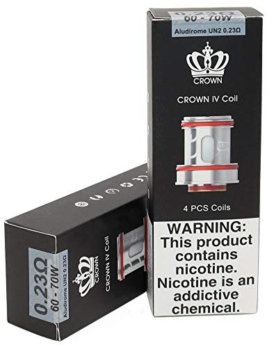 Uwell Crown IV 4 Coils Verdampferköpfe Mesh UN1 UN2 0.2 0.23 0.25 0.4 Ohm (0.23 Ohm 60-70W (Grau))