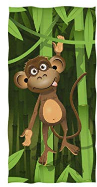 linomo Handtuch Süß Tier Affe Bambus Handtuch Baumwolle Gesicht Towel Dish Geschirrtuch für Kinder Mädchen Jungen