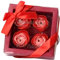 Fahooj 4pcs Rose Soap Blumen in Geschenk-Box,Rose Blütenblatt Bad Körper Seife,Hochzeit Party Geschenk duftende Dekor für Valentinstag Muttertag Jahrestag(Einheitsgröße,Rot)