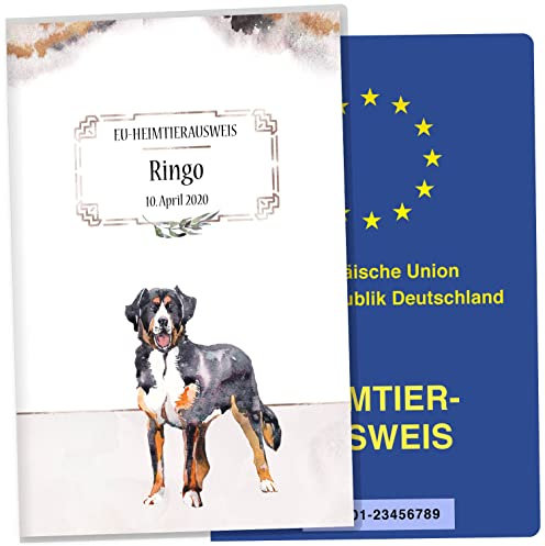 EU-Heimtierausweis Hülle Cosmo Hunde Tierausweis Schutzhülle schöne Geschenkidee personalisierbar mit Namen und Geburtsdatum (Blacky, EU-Heimtierausweishülle personalisiert)