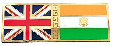 Smartbadge® GB Union Jack UK And India Friendship Flags Enamel Lapel Pin Badge
