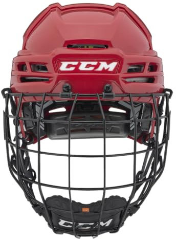 CCM Tacks 910 Helm Combo Senior, Grösse:L ( 58-63 ), Farbe:Rot