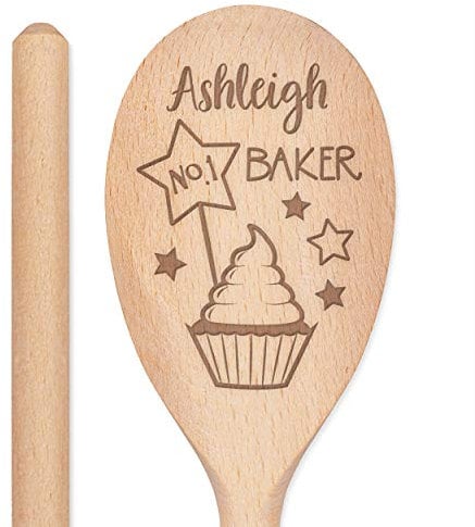 Personalizado Grabado Personalizado Cuchara de Madera No1 Baker Cualquier Nombre Texto