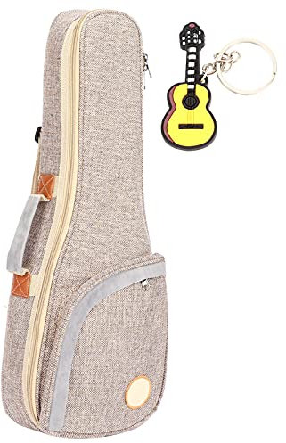 Eujgoov Ukulele-Tasche, Baumwolle Leinen Gewebter Stoff Verdicken Rucksack Ukulele Aufbewahrungskoffer (21/23in Universal)