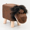 Tierhocker Stoff Holzbeine Deko Hocker Kinderhocker Tiere Kinder Löwe braun