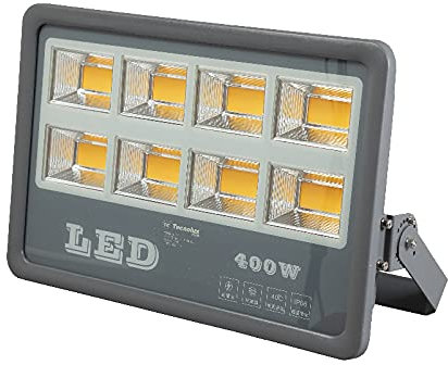 400W FLOODLIGHT LED FOCO PROYECTOR LED PARA EXTERIORILUMINACIÓN DECORACIÓN 2000K LUZ AMARILLA IP66 GRIS