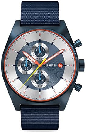 DeTomaso D10 Chronograph Limited Edition Blue Herren-Armbanduhr Analog Quarz Nylonarmband Dunkel Blau