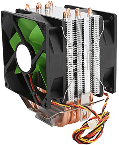 HOUH CPU Cooler, 9cm CPU Air Cooler with 6 Heatpipes and 2 Fans, CPU Cooling Fan 3PIN Double Fan Radiator CPU Fan Fit for Intel LGA775/1155/1156/1366 AMD AM2/AM2+/AM3