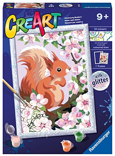 Ravensburger CreArt Kit de peinture par numéros pour enfants et adultes à partir de 7 ans - Motif écureuil printanier