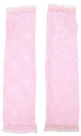 Aublinto Damen Spitze Handschuhe,Sonnen UV Schutz Armstulpen Sommerliche Spitzenhandschuhe Lange Hochzeit Spitzenhandschuhe für Hochzeitsfeiern Abendessen