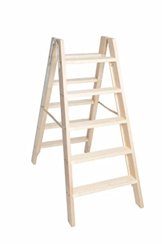 Doppelleiter, Malerleiter, 2x10 Stufen, Höhe 210cm, Leichtgewicht, Balstbarkeit 150kg, Unbehandelt, Handgefertigt in Holland