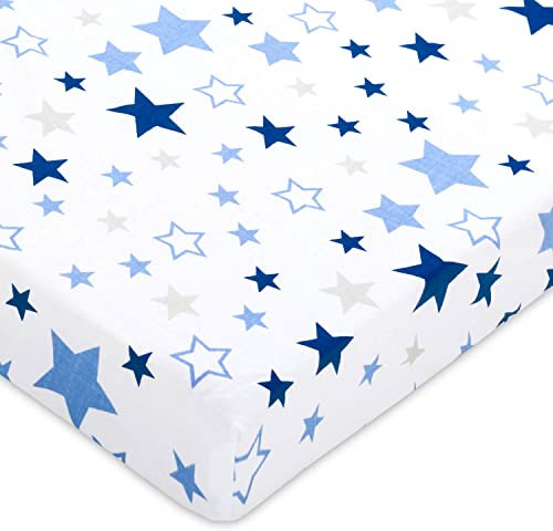 Pepi Spannbettlaken 60x120 Baby mit Gummi Milky Way Kinder Bettlaken Baumwolle 100% für Babybett - Spannbetttücher für Baby - Anti allergisch Betttuch Baby Laken - Spannbettlaken Kinderbett