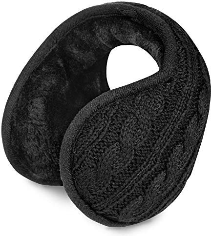 WolinTek Winter Ohrenwärmer für Damen Herren,Faltbare Ohrenwärmer, Strickwolle Ohrwärmer Knit Foldable Earmuffs,Winter Unisex Plüsch Warme Faltbare Ohrenwärmer Earmuffs