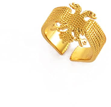 Virtuoa-Art Albanien-Adler-Ring Für Frauen, Die Den Finger Öffnen - Kreativität, Adler-Charm, Verstellbarer Ring, Ethnischer Schmuck, Fingerring Für Unisex, Mädchen, Damen, Hochzeit, Geburtstagsges