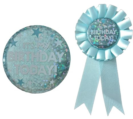 Birthday Badge and Rosette Decoration Set Ribbon Pin Boy Girl Party Supplies Award