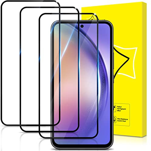 GiiYoon-3 Piezas Protector Pantalla para Samsung Galaxy A54 5G / Samsung Galaxy S23 FE 5G Cristal Templado, [Sin Burbujas] [Cobertura Completa] [9H Dureza] Vidrio Templado HD Protector Pantalla