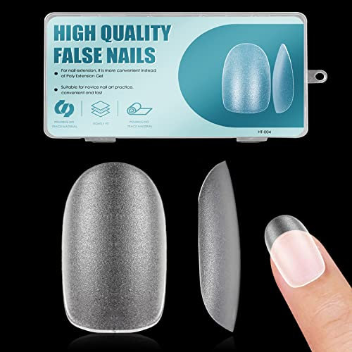 Short Oval Nail Tips-360 PCS Matte Soft Gel Nail Tips,Acrylic False Gelly Nail Tips,False Nails Acrylic Nail Tips,15 Sizes,Gel Nail Tips Kit