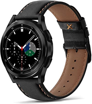 Tuocal Compatible avec Samsung Galaxy Watch 6 Bracelets en cuir véritable Watch 5/4 40 mm 44 mm, 20 mm Bracelet de rechange pour Samsung Galaxy 6 Classic 43 mm 47 mm / Watch 5 Pro 45 mm / Watch 4