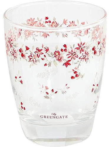 GreenGate Glas Emberly mit Blumen Wasserglas 300 ml Trinkglas Saftglas