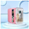 Mini RéFrigéRateur Silencieux, 8L,avec Miroir De Courtoisie LED Frigo Skincare, Voiture,Maison,Chaud Et Froid 2 en 1 Mini Frigo, Meilleur Cadeau pour Les Femmes,Pink