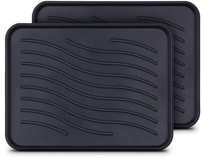 Bestlivings Schuhabtropfschale (38 x 38 x 2,5cm) im 2er Pack Schuhwanne mit hohem Rand - Aptropfunterlage, Schuhmatte für Haus und Garten - Wasserdicht