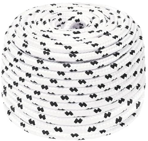 ZEYUAN Corde de Travail Blanc 10 mm 100 m Polyester,Corde en Nylon De,Parachute Cord