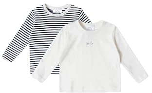 Stellou & friends Baby und Kleinkind Langarmshirt 2er Set, Hochwertige Baby-Kleidung T-Shirt Set aus 100% Bio Baumwolle, Perfekt für Herbst & Winter, Oeko-TEX 100 Zertifiziert, Unisex