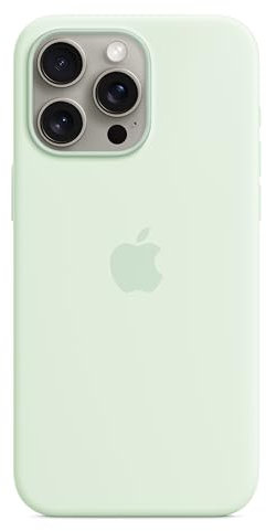 Apple iPhone 15 Pro Max Silicone Case with MagSafe - Soft Mint ​​​​​​​