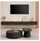 Btsunotr Schwebender TV-Ständer schwebender TV-Schrank Holz-Aufbewahrungsschrank unter dem TV modernes Entertainment-Unit mit 3/4 Stauraum Konsolen-Entertainment-Regal (Schwarz, 140cm)