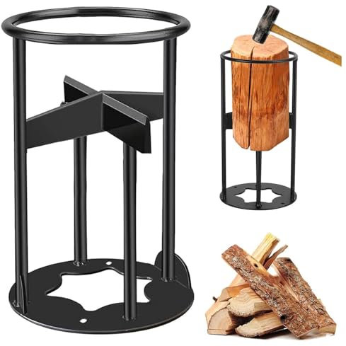 WJUHYGTF Manueller Holzspalter, Brennholzspalter Großkaliber Quick Holzspalter Tragbarer Handschneider Keil Für Campingplatz Upgrade Kreuz,Schwarz