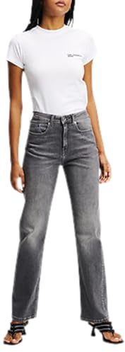 KARL LAGERFELD JEANS, Damen, High Rise Straight Denim, Gerades Bein, Grau, 2530