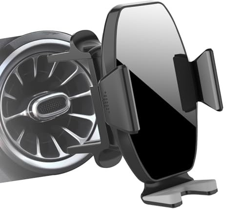 Saumoker Soporte para teléfono redondo para rejilla de aire de coche, estabilidad de montaje confiable, rotación de 360 grados, soporte para teléfono móvil para redondo, toma de aire para coche para