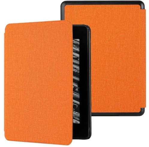Étui Compatible avec Le Kindle Paperwhite 6 10e Génération Version 2018 (Modèle : PQ94WIF), MOKASE Ultra Mince Protection Cas Housse avec Fonction Réveil/Veille Intelligente Automatique, Orange