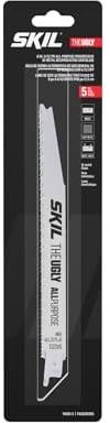 SKIL The Ugly - Hoja de sierra alternante multiusos de 8 pulgadas 6/12 TPI para SPT44A-00/9216-01, paquete de 5-94101-5