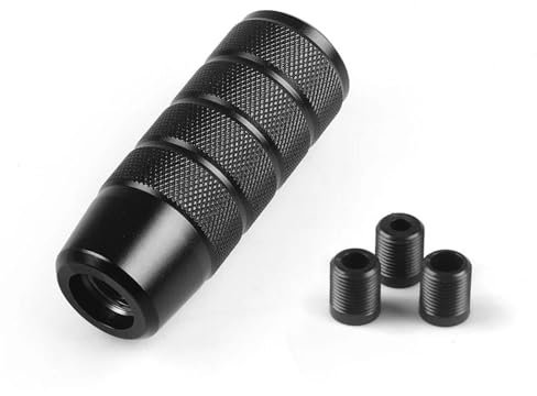 Universal 95MM Rutschfeste Schaltknauf Manuelles Getriebe Aluminium Rändelte Schalthebel Schaltknopf(Black)