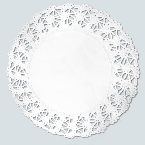 FRANZ MENSCH 2000 Stück Hygostar Tortenspitzen rund | Papier, Ø: 10cm, hochweiß, Tortenspitzen, Tortendeckchen, Spitzenpapier