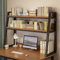 Aktenregal,tischregal,schreibtischregal,organizer schrank,schreibtisch regal,ordnerregal,schreibtisch regalaufsatz,wohnheim-bücherregal für schreibtisch,regal schreibtisch,beistellregal(Black double l