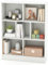 GYMAX Libreria Aperta a 3 Livelli, in Legno a 7 Cubi con Dispositivi Antiribaltamento, Scaffale da Terra per Esposizione Stoccaggio, Organizzatore per Camera da Letto, Soggiorno, Ufficio (Bianco)
