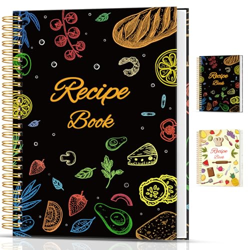 BLESWIN Ricettario in Bianco per Scrivere Le Proprie Ricette, A5 Copertina Rigida per Organizzare Le Ricette di Famiglia, Ricettario Vuoto per Scrivere Le Ricette, Quaderno di Ricette Personale