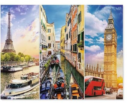Reise durch Europa，Puzzles 1000 Teile für Erwachsene, Klassische Puzzle Jungen Mädchen Puzzle für Kinder Teenager Lernspiel Spielzeug（75x50cm）-D50