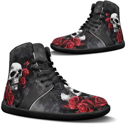 Jeiento Herren Sugar Skull Barfußschuhe Zero Drop Sole Trail Running Sneakers Weite Toe Box