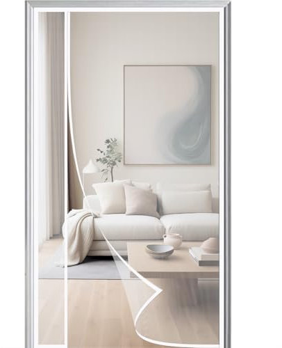 Fliegengitter Balkontür Magnet 105x230cm Seitliche Öffnung Fliegengitter Türvorhang Fliegenschutz Insektenschutz selbstklebend Klettband Lässt frische Luft herein weiß