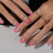 KQueenest French Tip False Nails with Glue, Hot Pink Press on Nails Short Square, Natural Nude Short Fake Nails Press ons, Reusable Bright Neon Pink Soft Gel Stick on Nail for Women, 30 Pcs