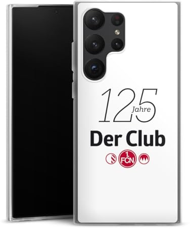 Slim Case kompatibel mit Samsung Galaxy S 23 Ultra Silikon Handyhülle transparent Hülle extra dünn 1. FC Nürnberg 125 Jahre 1. FCN