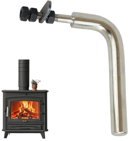 Manijas para Puertas de Chimenea Reemplazo de Metal en Forma de L Manija de Puerta de Estufa de leña Accesorios de manija de Chimenea Suaves y Resistentes al Calor para reparación de Estufas de