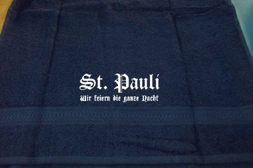 ShirtShop-Saar St. Pauli - wir feiern die ganze Nacht; Städte Badetuch, dunkelblau