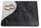 MEMORUM Grabmale Grabtafel, Grabplatte, Grabstein, Grabkissen, Urnengrabstein, Liegegrabstein Modell Folio 40 x 30 x 3-4 cm Orion-Granit, poliert inkl. Gravur (Bronze-Ornament Herzen)