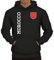 Marokko Fußball WM Fanshirt Gruppen Herren Hoodie Männer Kapuzenpullover Fan Trikot Morocco, Größe: L,Schwarz