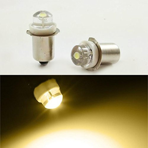 P13.5S 3V 4.5V 6V 0.5W 0.75W 4300K WarmWhite LED Light Bulb Torch Headlight Mini Head Lamp Flashlight (4-Pack)