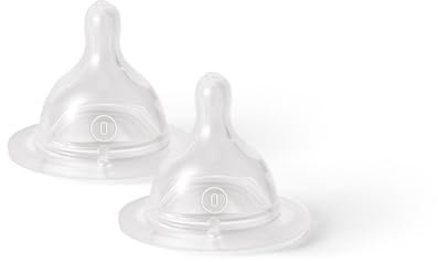 MAM Sauger mit extra langsamem Durchfluss, Größe 0, geeignet für Neugeborene, SkinSoft Silikonsauger für Babyflaschen, passend für alle MAM Flaschen, Baby Essentials, 2 Stück